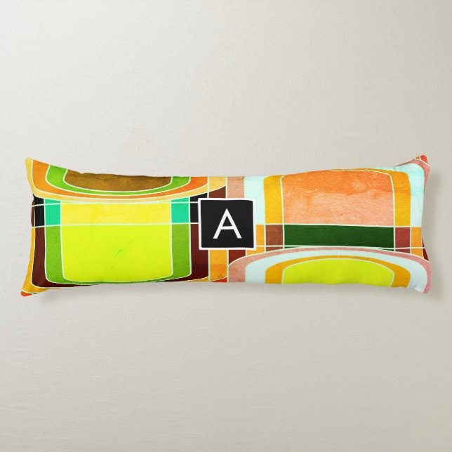 Colorful Funky Retro Inspired Body Pillow (Front)