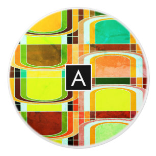 Colorful Funky Retro Inspired Ceramic Knob