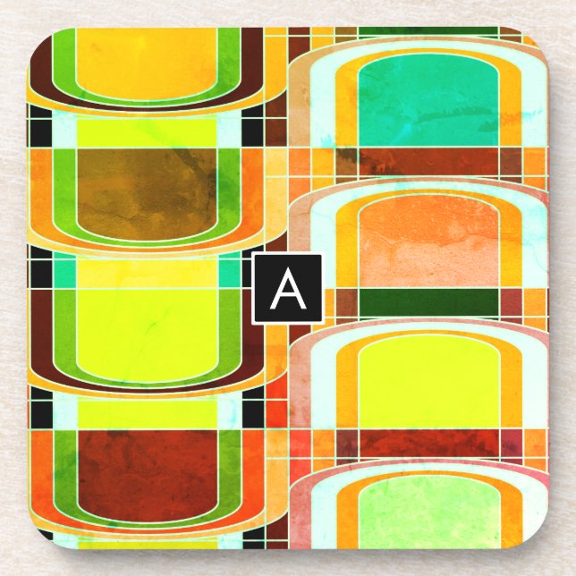 Colorful Funky Retro Inspired Coaster (Front)