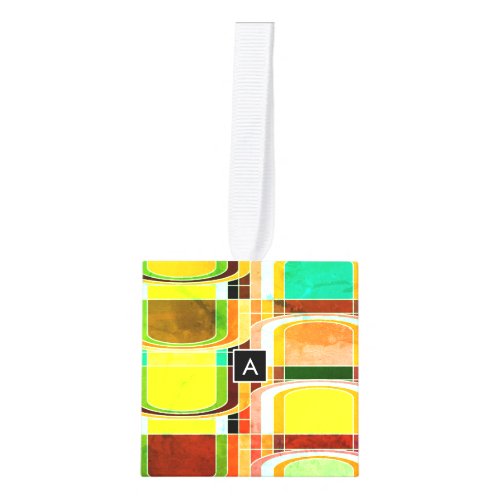 Colorful Funky Retro Inspired Cube Ornament