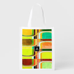 Colorful Funky Retro Inspired Grocery Bag