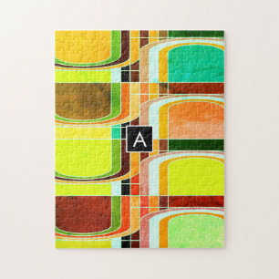 Colorful Funky Retro Inspired Jigsaw Puzzle