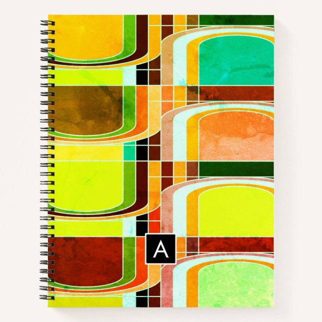 Colorful Funky Retro Inspired Notebook (Front)