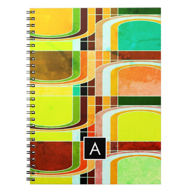 Colorful Funky Retro Inspired Notebook (Front)