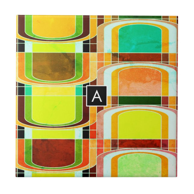 Colorful Funky Retro Inspired Tile (Front)