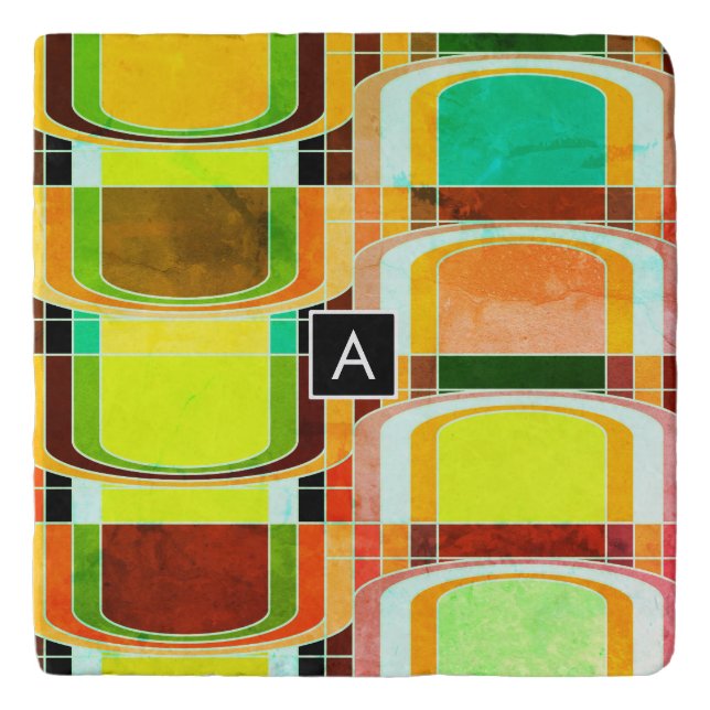 Colorful Funky Retro Inspired Trivet (Front)