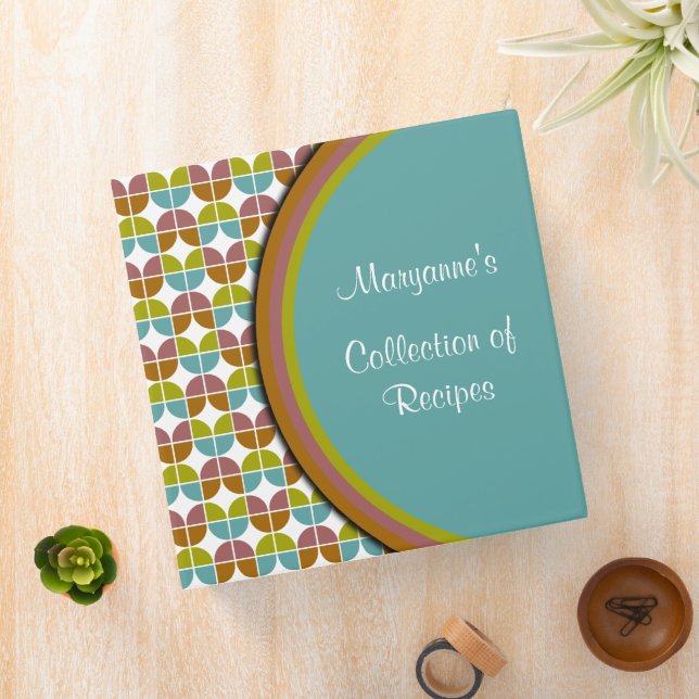 Colorful Funky Retro Pattern 2 Inch Binder (In Situ)