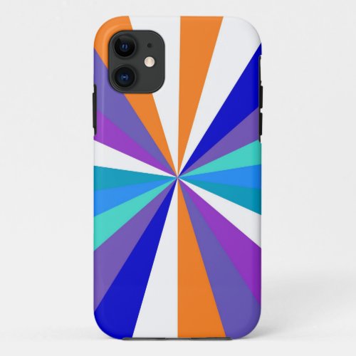 Colorful Funky Stripes Modern Geometric Pattern 2 iPhone 11 Case