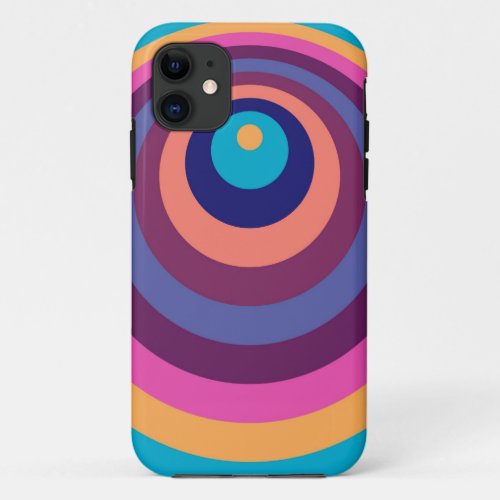 Colorful Funky Stripes Modern Geometric Pattern 3 iPhone 11 Case