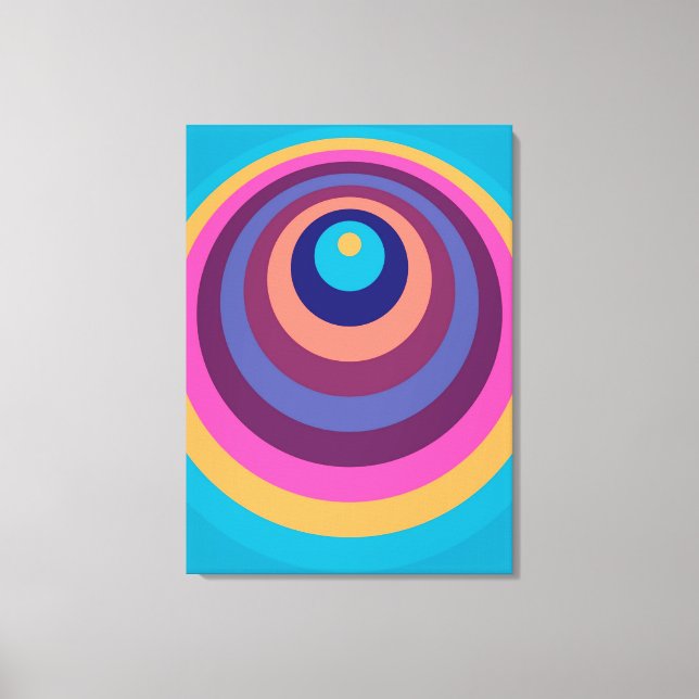 Colorful Funky Stripes Modern Geometric Pattern Canvas Print (Front)