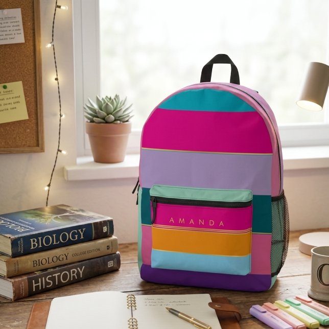 Colorful Funky Stylish Chic Trendy  Printed Backpack (Creator Uploaded)