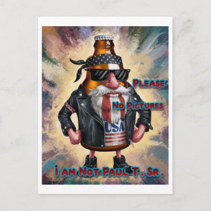 Colorful Funny Beer Design on a Holiday Postcard