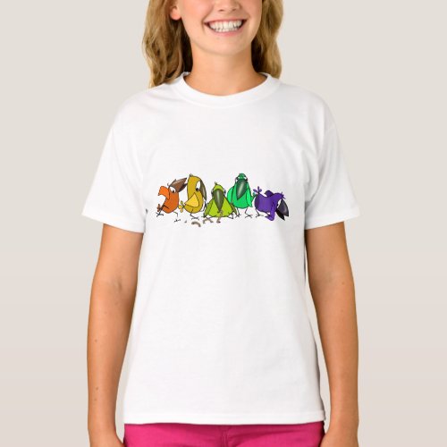 Colorful Funny Birds _ Painting  _ Fun T_Shirt