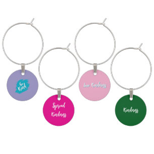 Colorful Funny Birthday Wine Charms Set