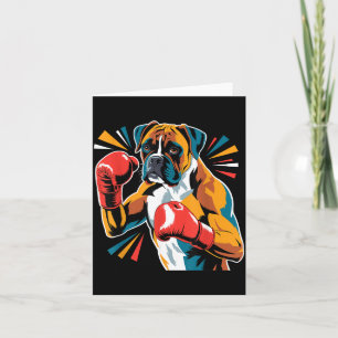 Colorful Funny Boxing Dog Lovers Kickboxing Boxer  Card