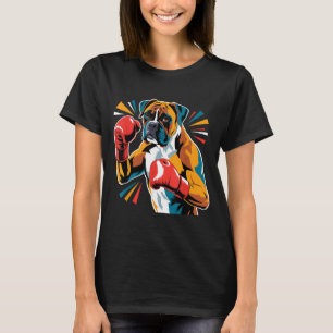 Colorful Funny Boxing Dog Lovers Kickboxing Boxer  T-Shirt