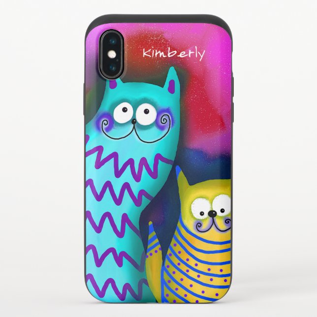 Colorful Funny Cats iPhone  Uncommon iPhone Case (Back)