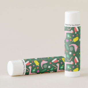 colorful funny christmas pattern lip balm