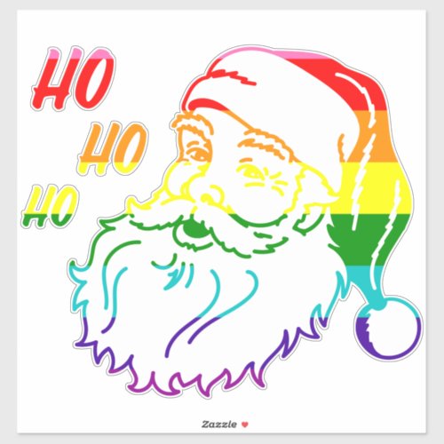 Colorful Funny Cute Pride Christmas Santa Claus Sticker