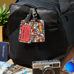 Colorful Funny Dogs Luggage Tag