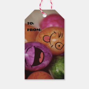 Colorful Funny Easter Eggs Paper Plates Gift Tags