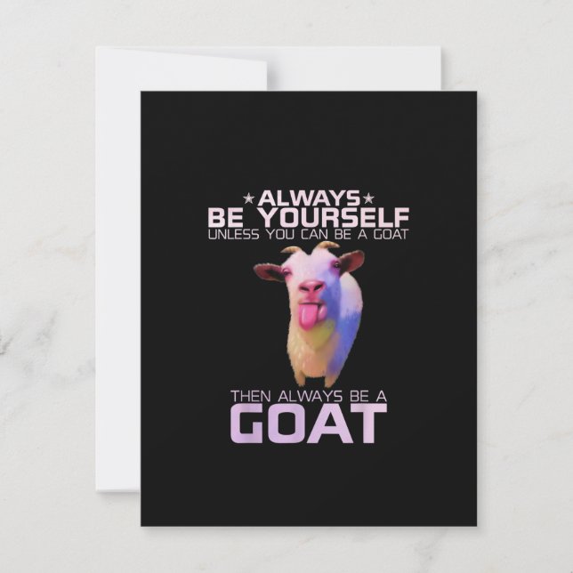 Colorful Funny Goat Gift Invitation (Front)