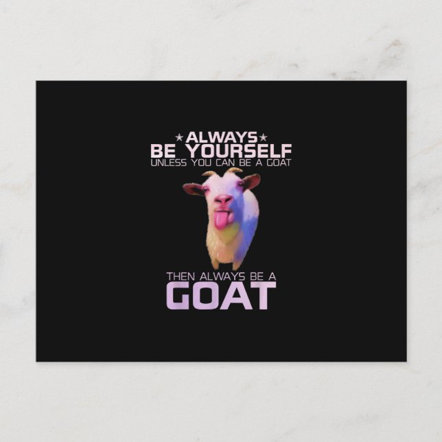 Colorful Funny Goat Gift Invitation Postcard (Front)