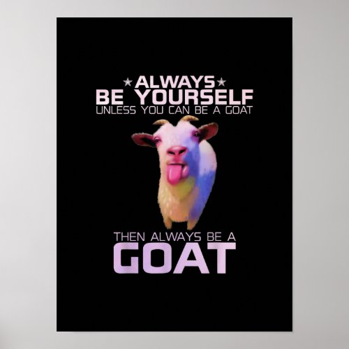 Colorful Funny Goat Gift Poster