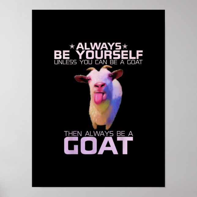 Colorful Funny Goat Gift Poster (Front)