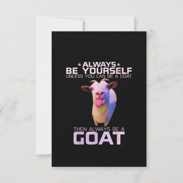 Colorful Funny Goat Gift Thank You Card (Front)