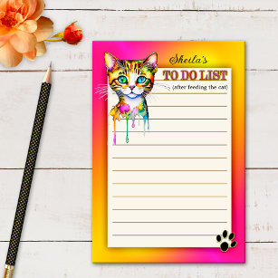 Colorful Funny Kitty To Do List  Post-it Notes