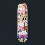 Colorful Funny Nerdy Cats Kitten Pattern Whimsical Skateboard<br><div class="desc">This cute skateboard featuring nerdy cute kitten pattern would make a wonderful gift for anyone,  who loves cats!</div>