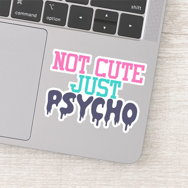 Colorful Funny Psycho  Die Cut Sticker Decal (Detail)