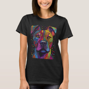Colorful Funny Rainbow staffordshire pitbull psych T-Shirt