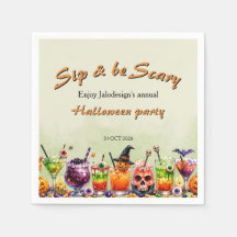Colorful Funny Scary Cocktails Sip Halloween Party