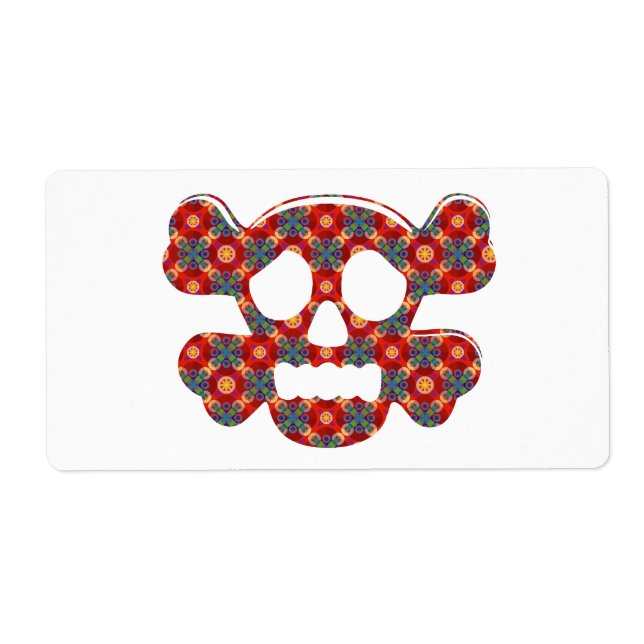 Colorful funny skull label (Front)