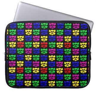 Colorful funny skull laptop sleeve