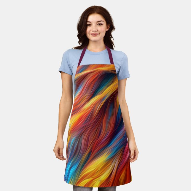 Colorful Fur Texture Background-68454 Apron (Worn)