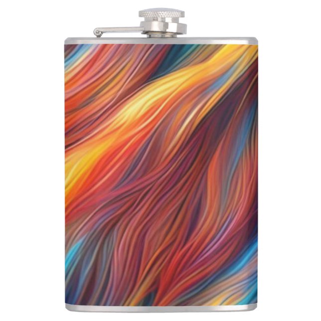 Colorful Fur Texture Background-68454 Flask (Front)