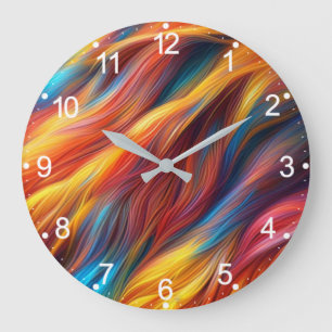 Colorful Fur Texture Background-68454 Large Clock