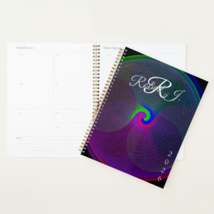 Colorful Fused Center Geometric Spiral Planner