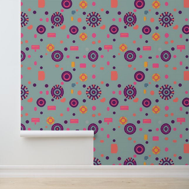 Colorful Futuristic Geometric Pattern Wallpaper (Application)