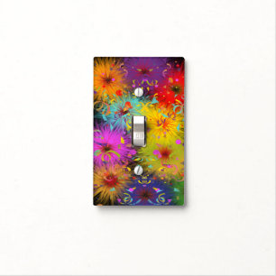 Colorful Fuzzy Splat and Confetti Light Switch Cover