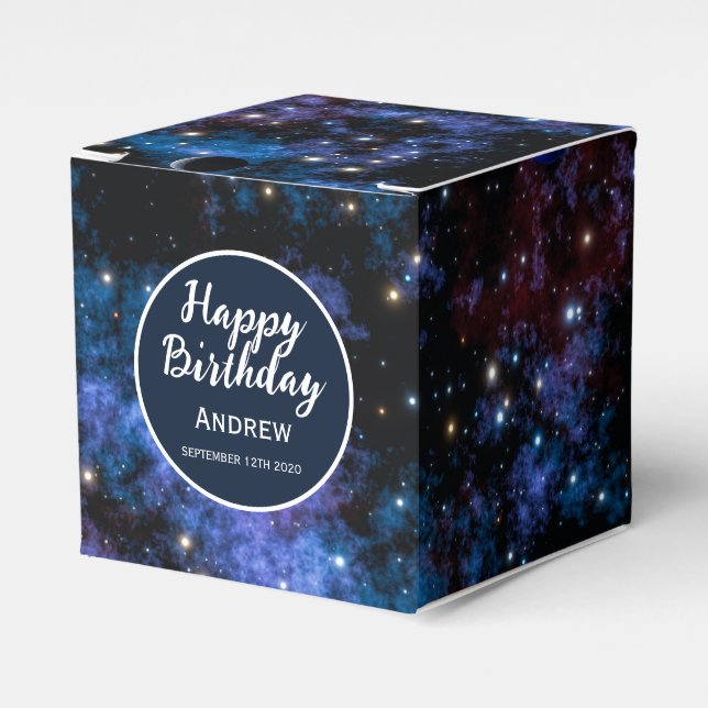 Colorful galaxies, stars and planets favor boxes (Front Side)