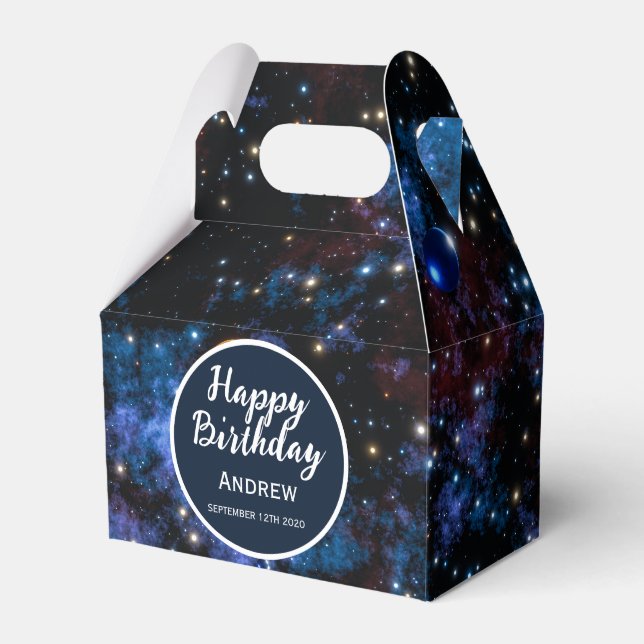 Colorful galaxies, stars and planets favor boxes (Front Side)