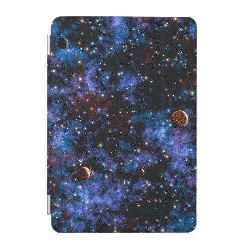 Colorful galaxies stars and planets in night iPad mini cover