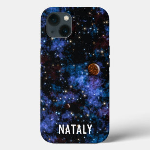 Colorful galaxies, stars and planets name iPhone 13 case
