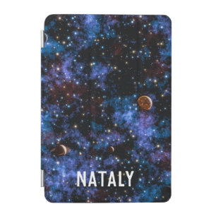 Colorful galaxies, stars and planets name iPad mini cover