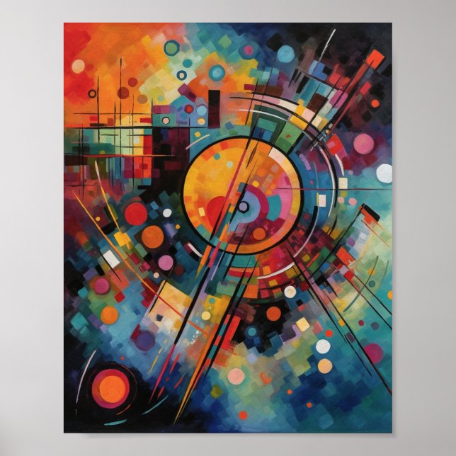 Colorful Galaxy Abstract Painting Poster (Front)