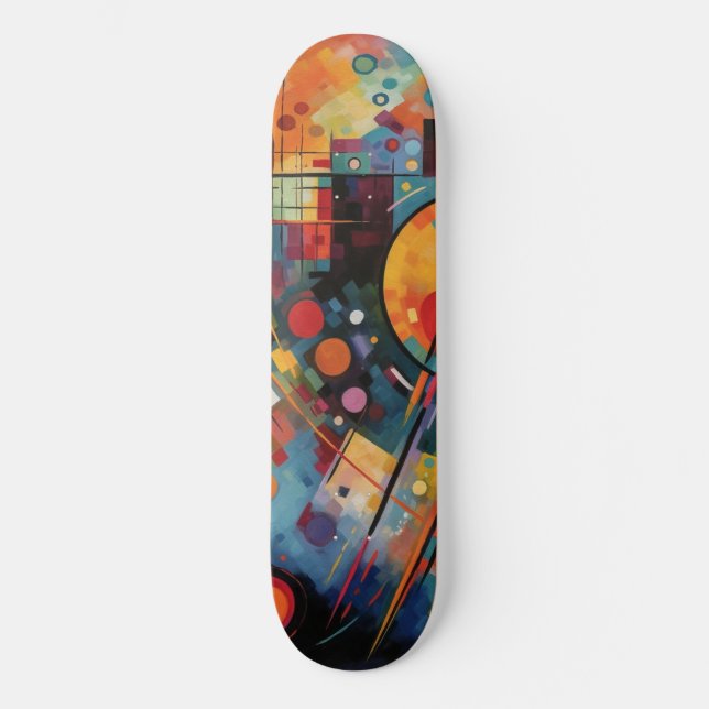 Colorful Galaxy Abstract Painting Skateboard (Front)